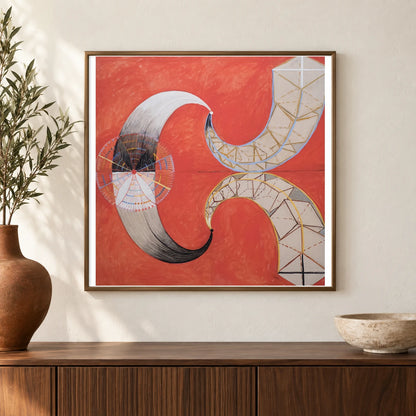 Group Ix Suw, The Swan, No. 9 (1915) — Hilma af Klint shown in a styled interior