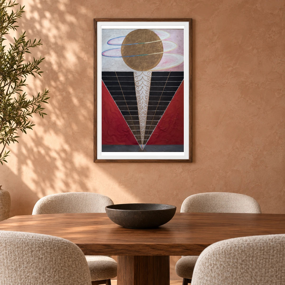 Group X, No. 2, Altarpiece (1915) — Hilma af Klint shown in a styled interior