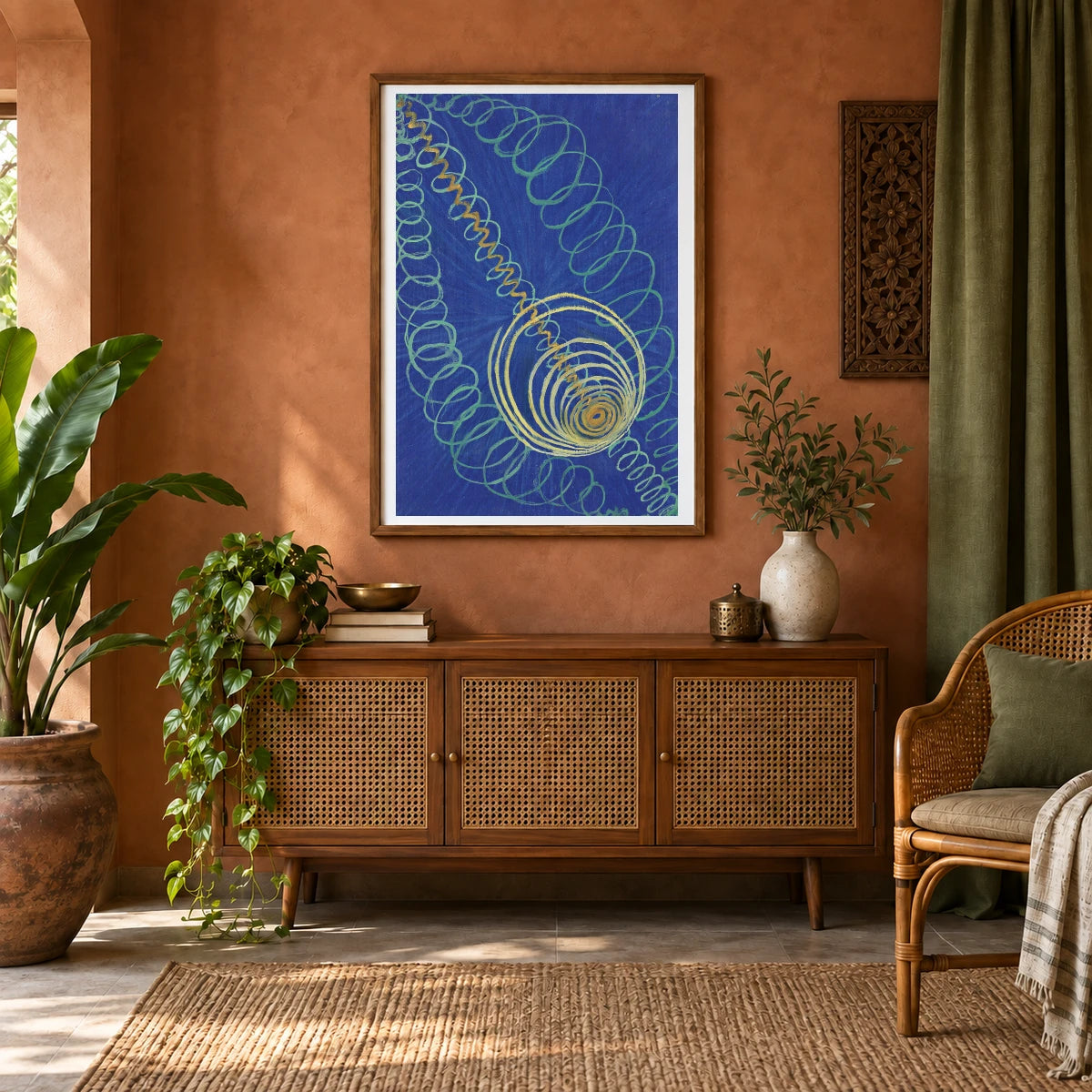 Primordial Chaos, No. 16, The Wu Rosen Series. Grupp 1 (1906 07) — Hilma af Klint shown in a styled interior