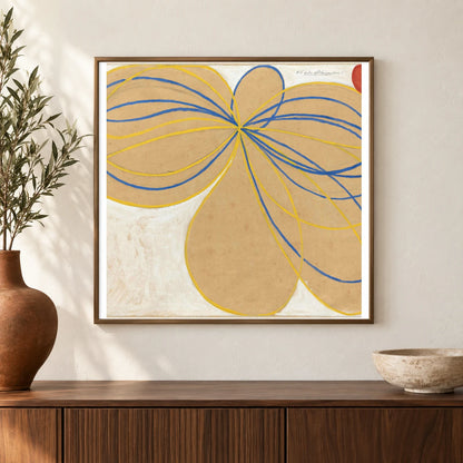 The Seven Pointed Star No. 1 (1908) — Hilma af Klint shown in a styled interior