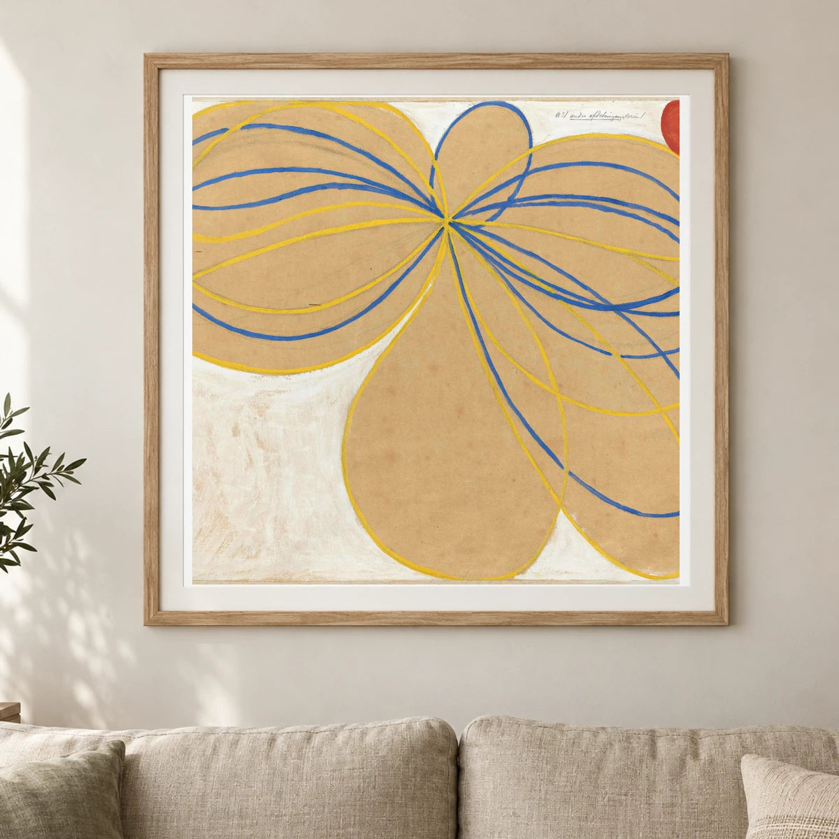 The Seven Pointed Star No. 1 (1908) — Hilma af Klint shown in a styled interior
