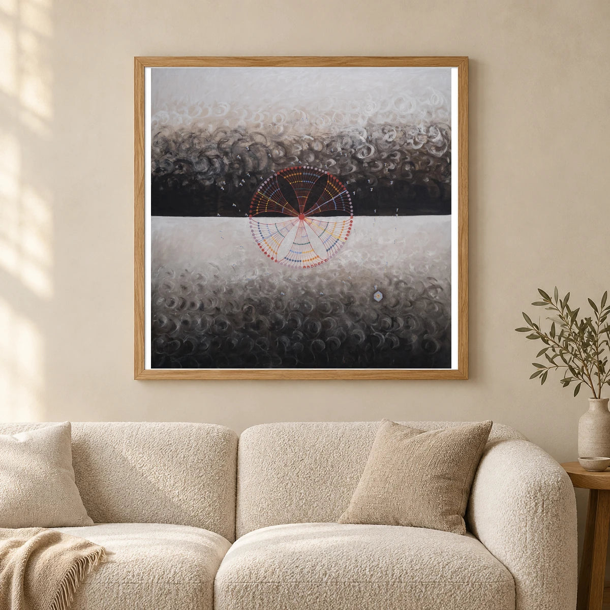 The Swan, No. 10, Group Ix Suw (1915) — Hilma af Klint shown in a styled interior