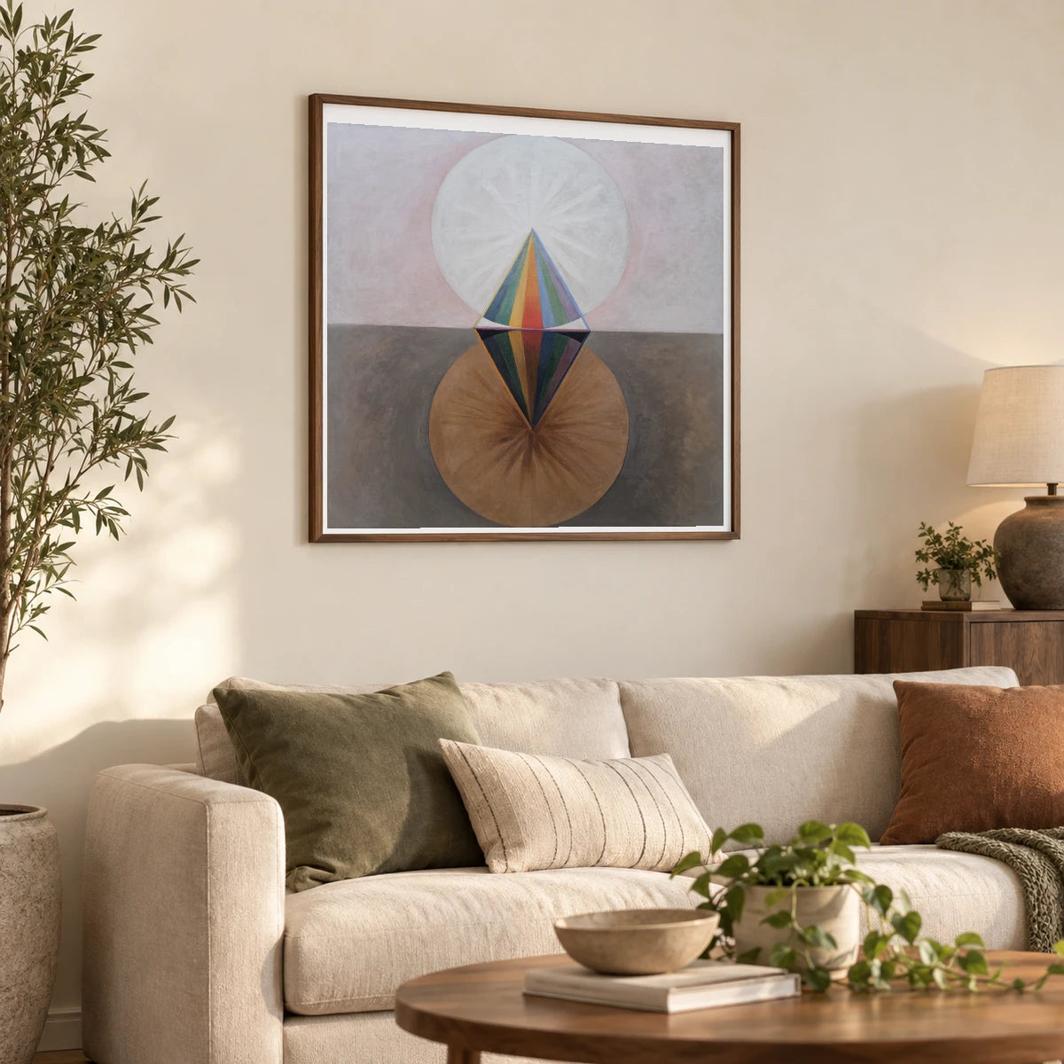 The Swan, No. 12, Group Ix Suw (1915) — Hilma af Klint shown in a styled interior