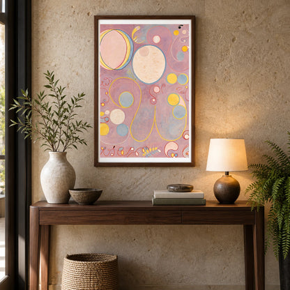 The Ten Largest, No. 8, Adulthood (1907) — Hilma af Klint shown in a styled interior