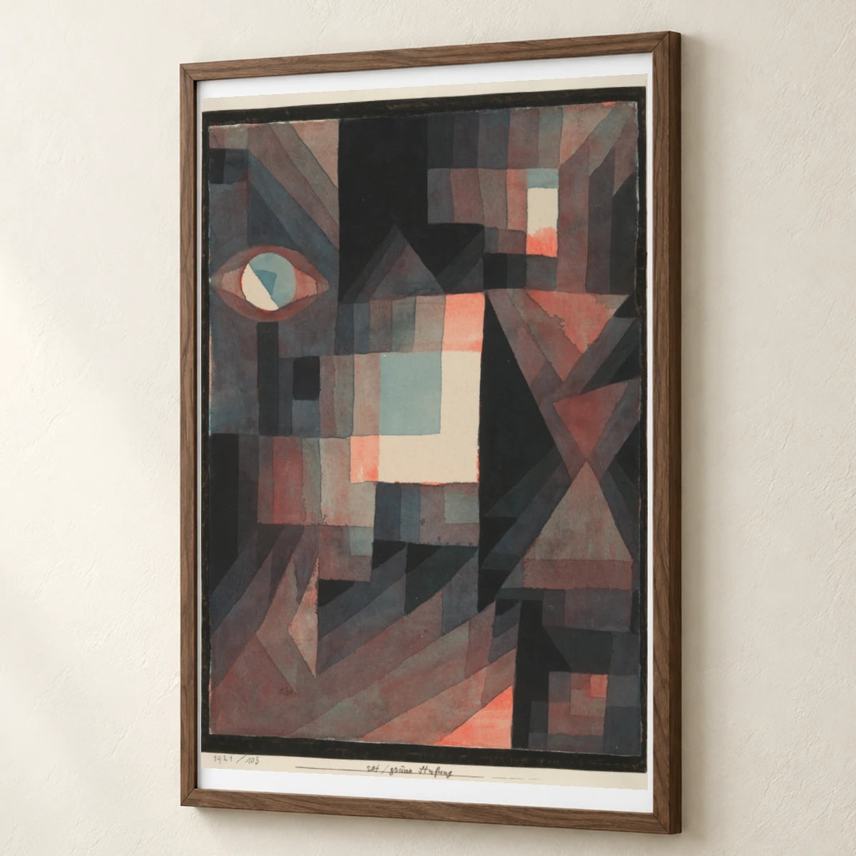 Abstract. Red And Green Gradation [with Some Cinnibar In Vertical Format] (1921) — Paul Klee paul klee print by SaamCrafts