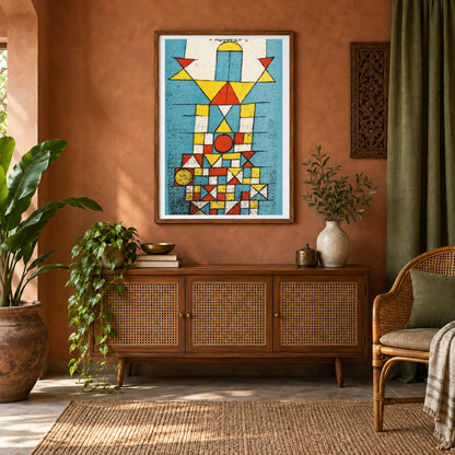 Die Erhabene Seite (1923) — Paul Klee shown in a styled interior