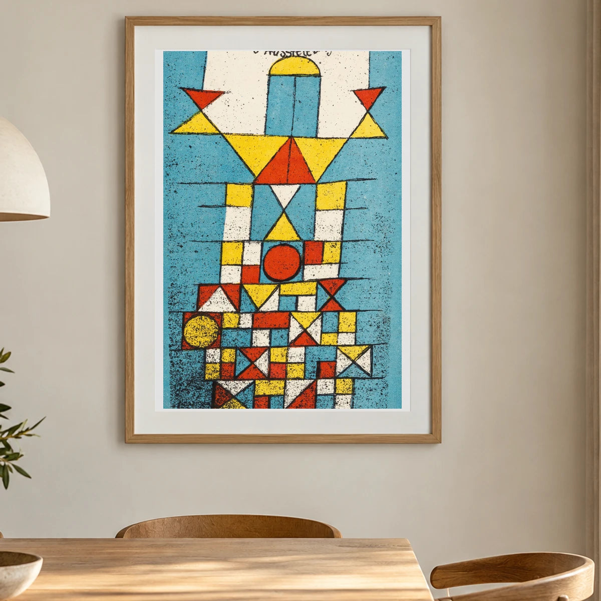 Die Erhabene Seite (1923) — Paul Klee shown in a styled interior