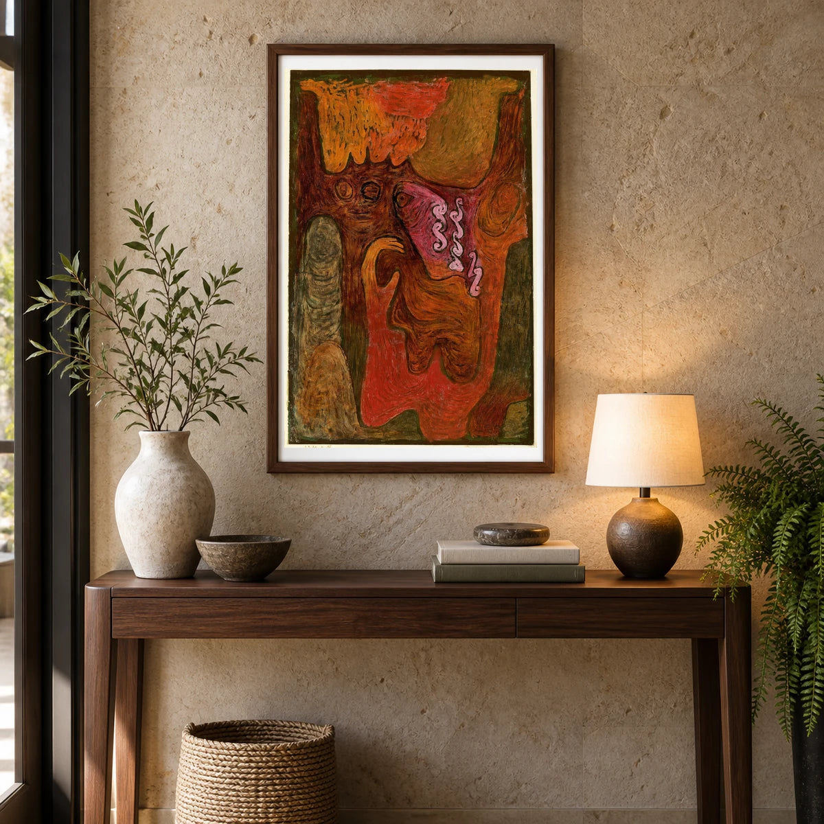 Dryaden (1939) — Paul Klee shown in a styled interior