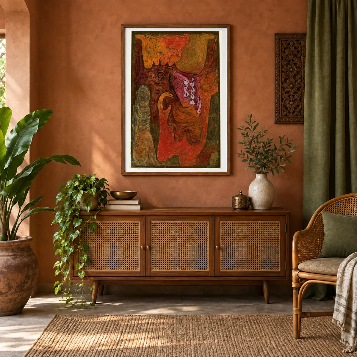 Dryaden (1939) — Paul Klee shown in a styled interior