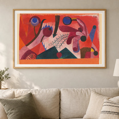 Giftbeeren (poisonous Berries) (1920) — Paul Klee shown in a styled interior