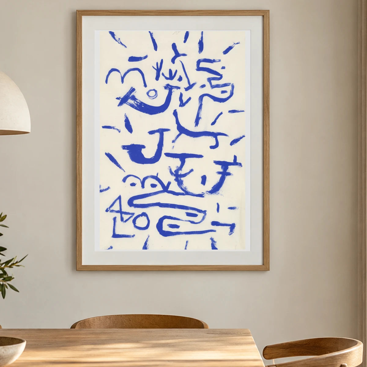 Kriechendes Und Baumendes (creeper And Climber) (1937) — Paul Klee shown in a styled interior