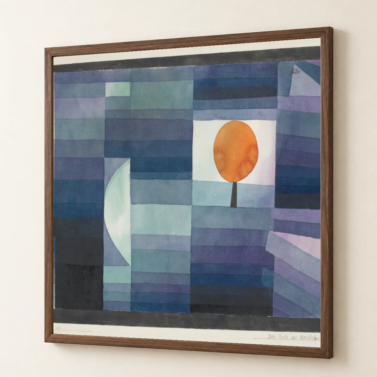 The Harbinger Of Autumn [green And Violet Gradation With Orange Accent] (1922) — Paul Klee paul klee print by SaamCrafts