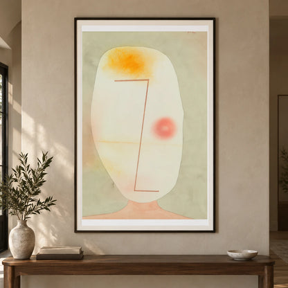 Untitled (kopf) (1934) — Paul Klee shown in a styled interior