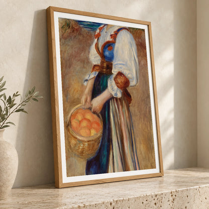 Girl With Basket Of Oranges (marchande D’oranges) (c. 1890) — Pierre-Auguste Renoir pierre-auguste renoir print by SaamCrafts