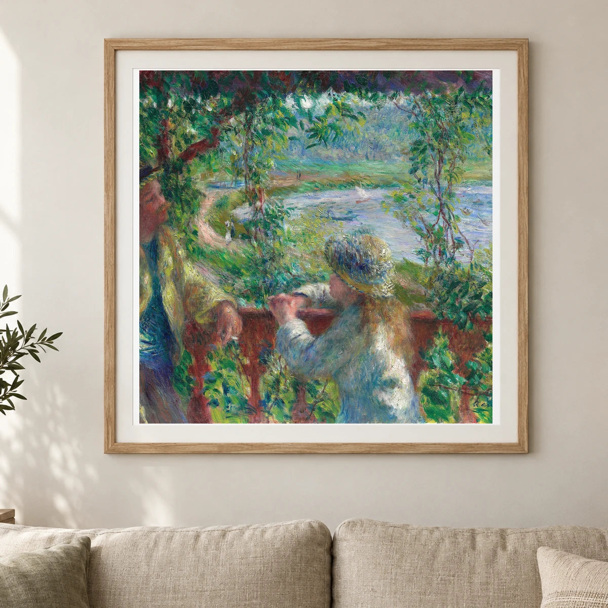 Near The Lake — Pierre-Auguste Renoir shown in a styled interior