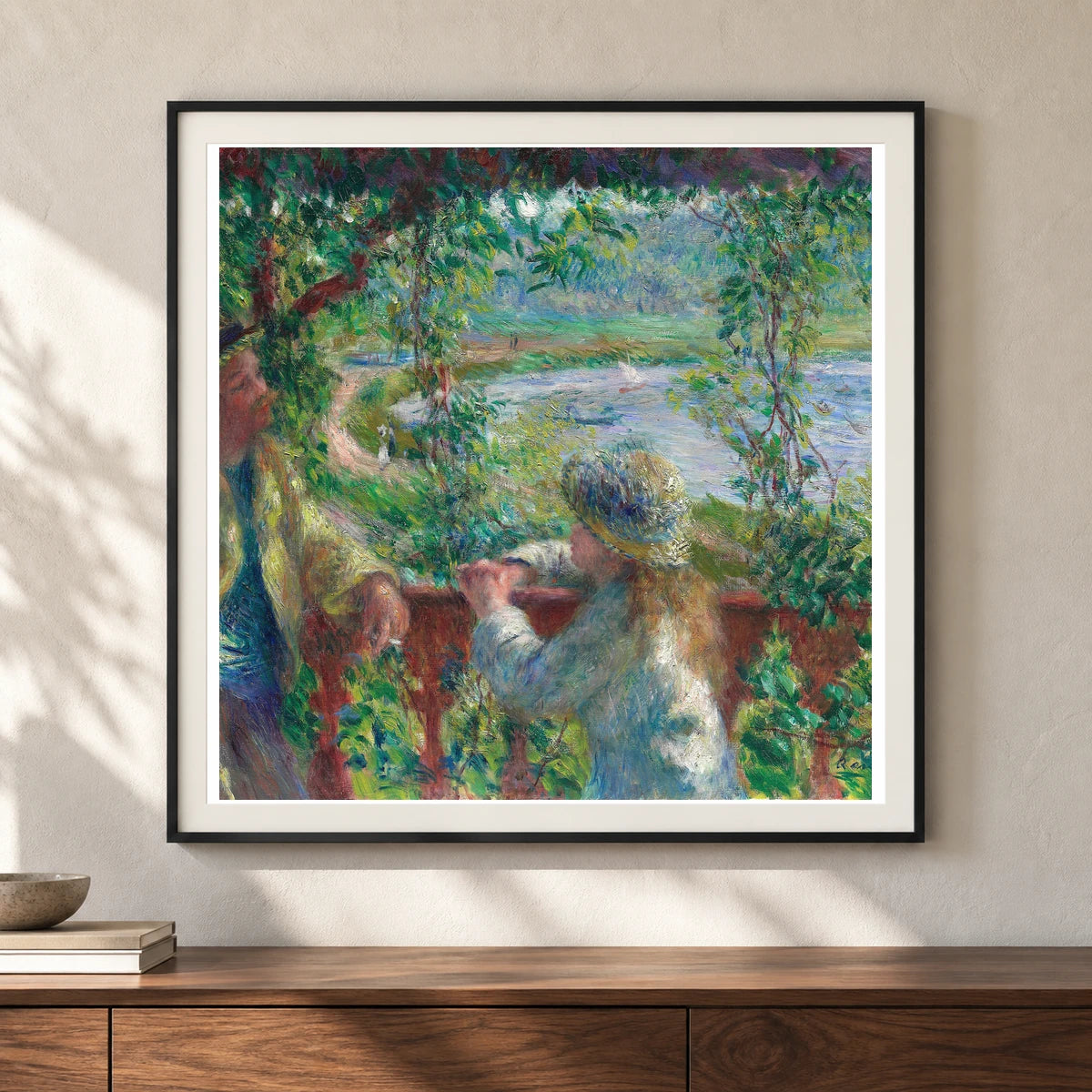 Near The Lake — Pierre-Auguste Renoir shown in a styled interior