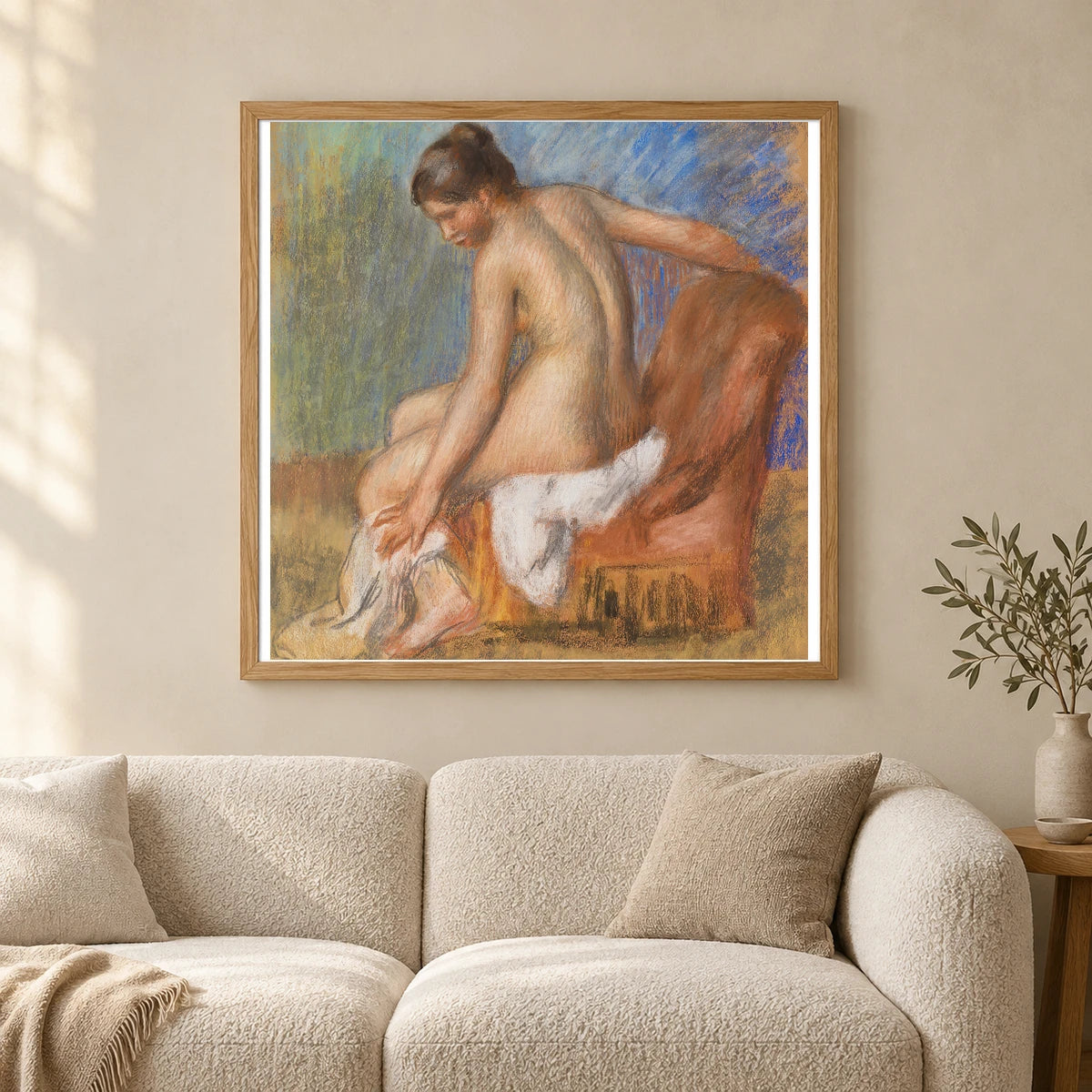 Nu Au Fauteuil (circa 1885 1890) — Pierre-Auguste Renoir shown in a styled interior