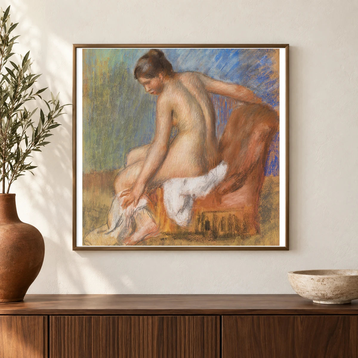 Nu Au Fauteuil (circa 1885 1890) — Pierre-Auguste Renoir shown in a styled interior