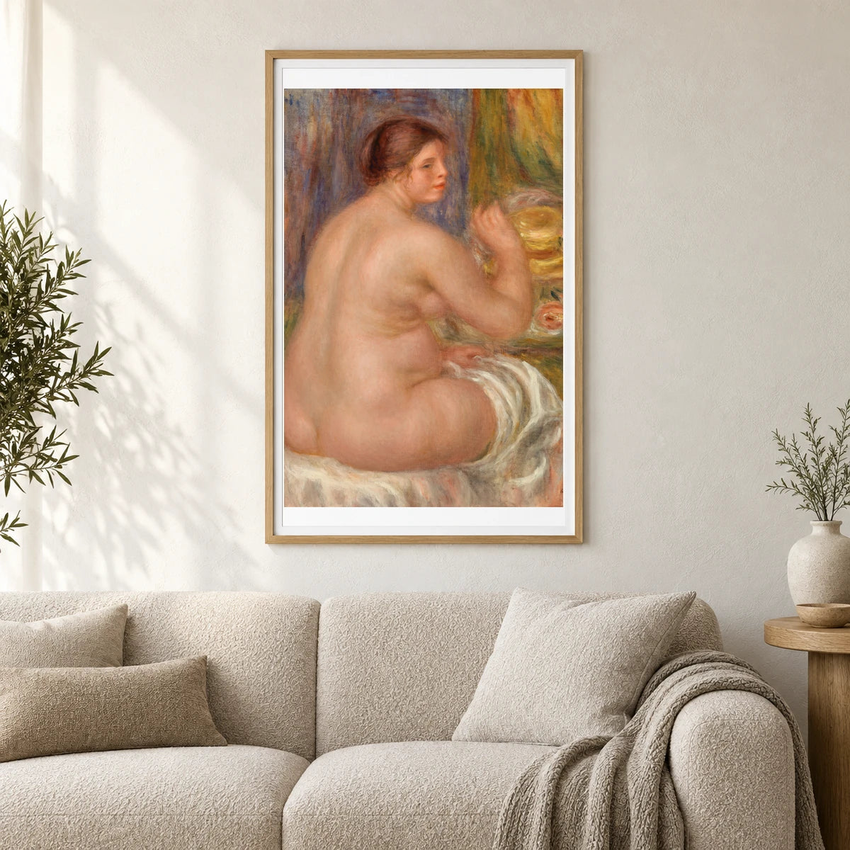 Nude From The Back (nu De Dos) (1917) — Pierre-Auguste Renoir shown in a styled interior
