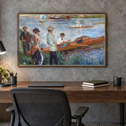 Oarsmen At Chatou — Pierre-Auguste Renoir shown in a styled interior