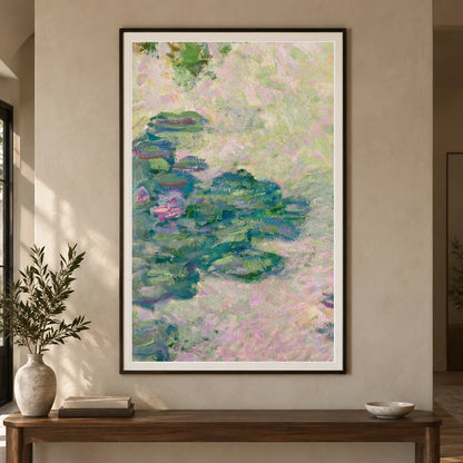 Nymphéas (fragment) (circa 1912) — Claude Monet shown in a styled interior