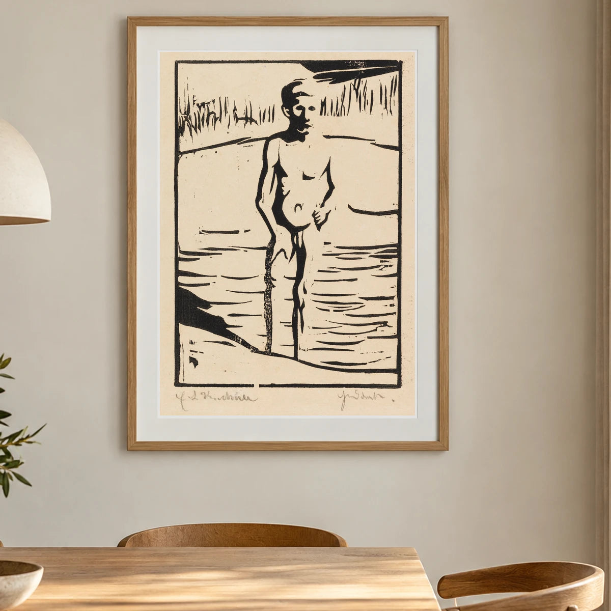 Badender Junge (1904) — Ernst Ludwig Kirchner shown in a styled interior