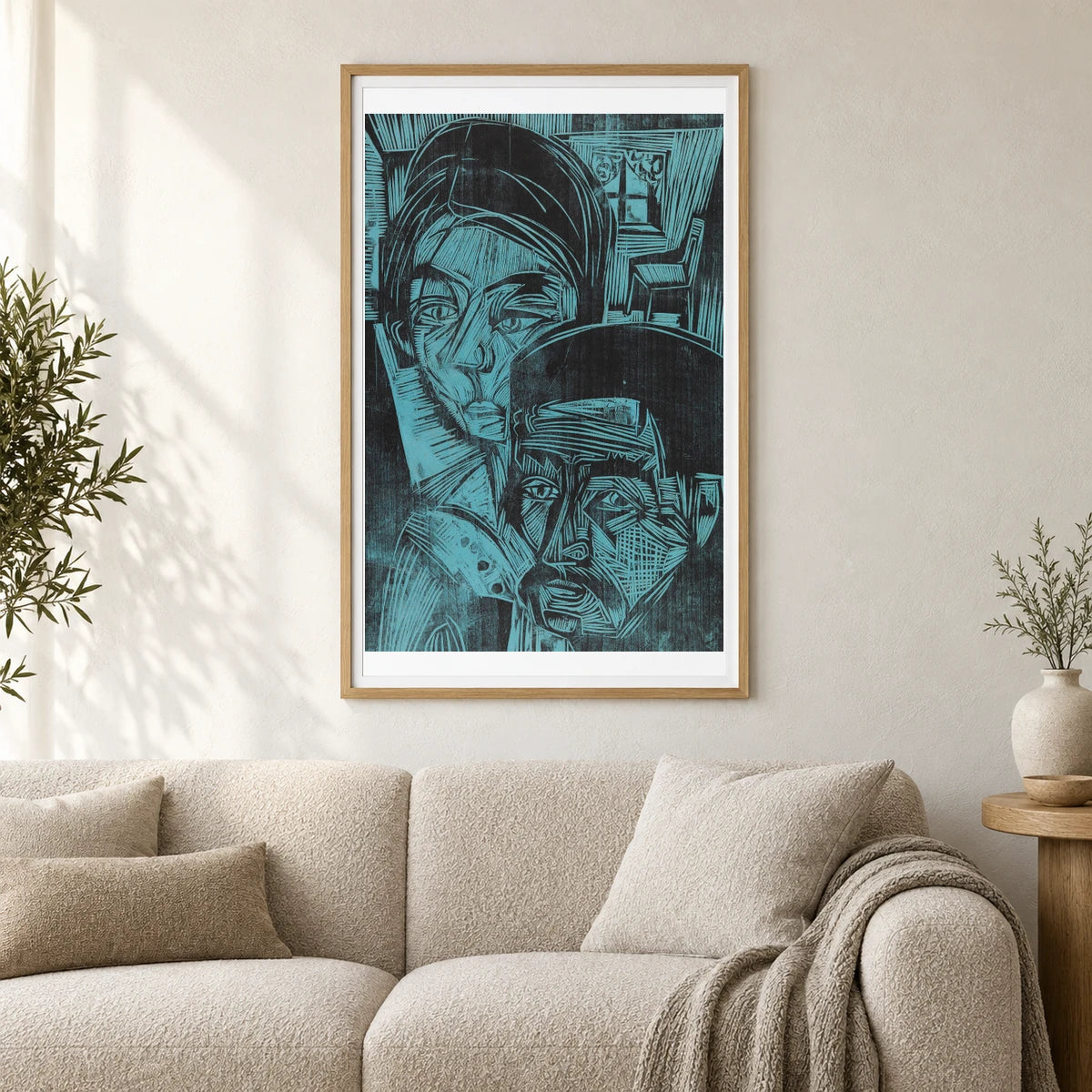 Bauernpaar In Der Hütte (andres Und Annamargret Müller) (1919) — Ernst Ludwig Kirchner shown in a styled interior