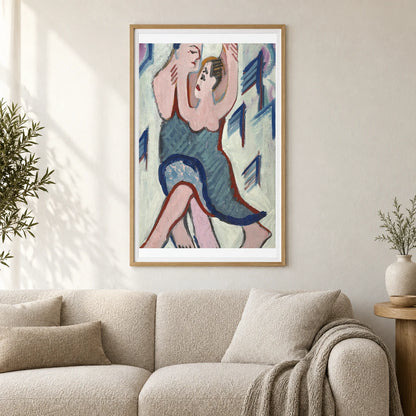 Dancing Couple In The Snow (reverse) (1928 1929) — Ernst Ludwig Kirchner shown in a styled interior