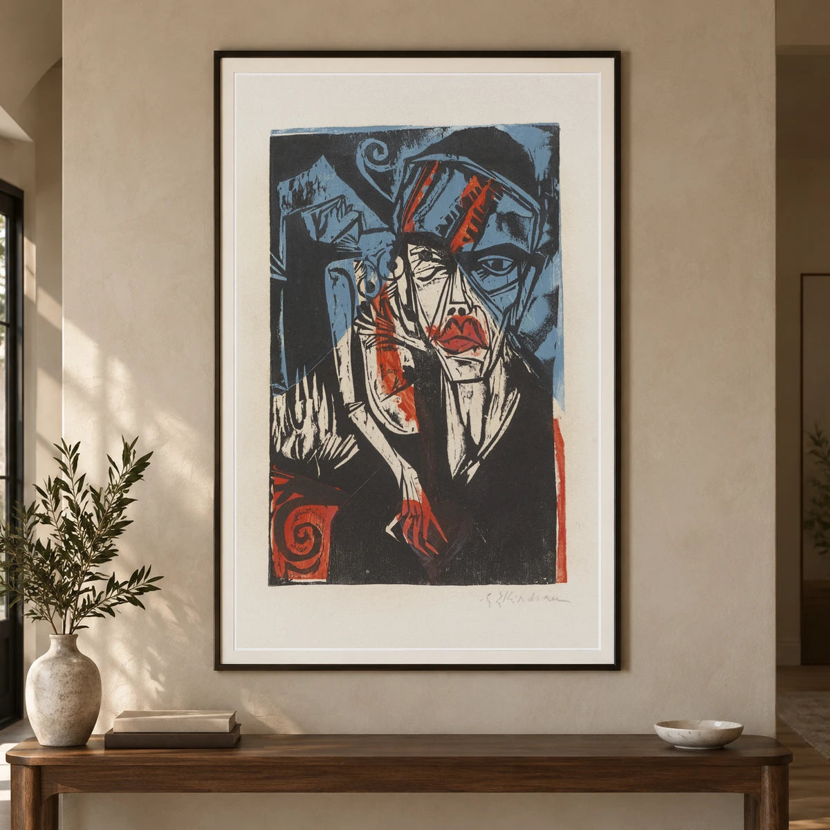 Fights (torments Of Love) (1915) — Ernst Ludwig Kirchner shown in a styled interior