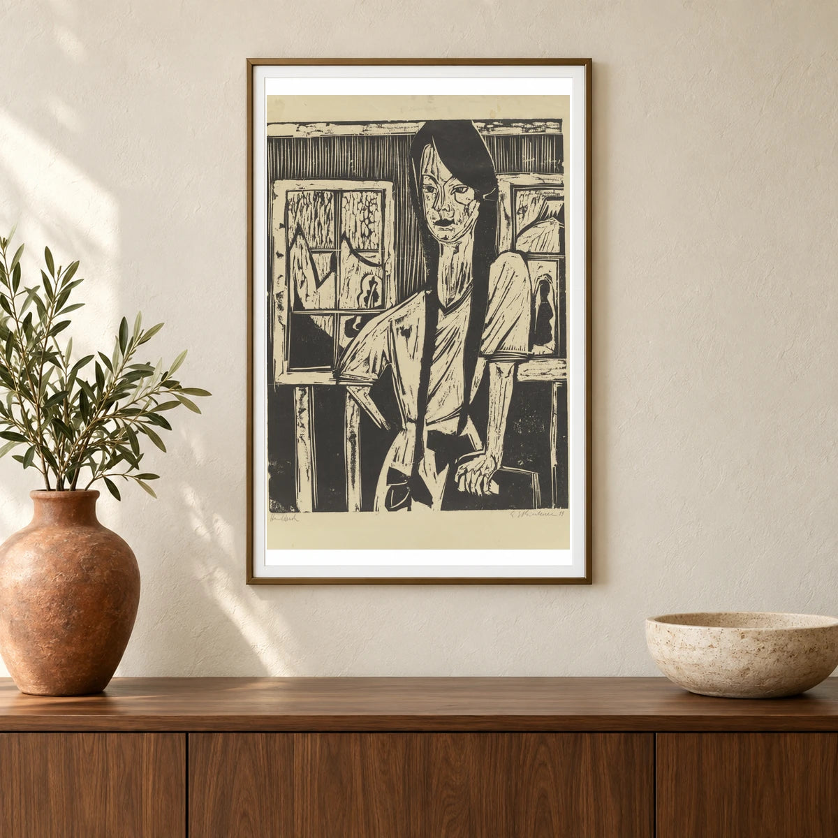 Junges Mädchen (tochter Lange) (1919) — Ernst Ludwig Kirchner shown in a styled interior