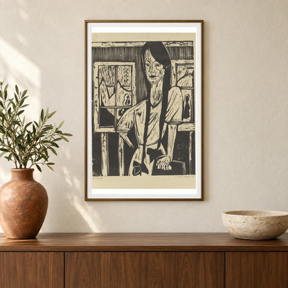 Junges Mädchen (tochter Lange) (1919) — Ernst Ludwig Kirchner shown in a styled interior