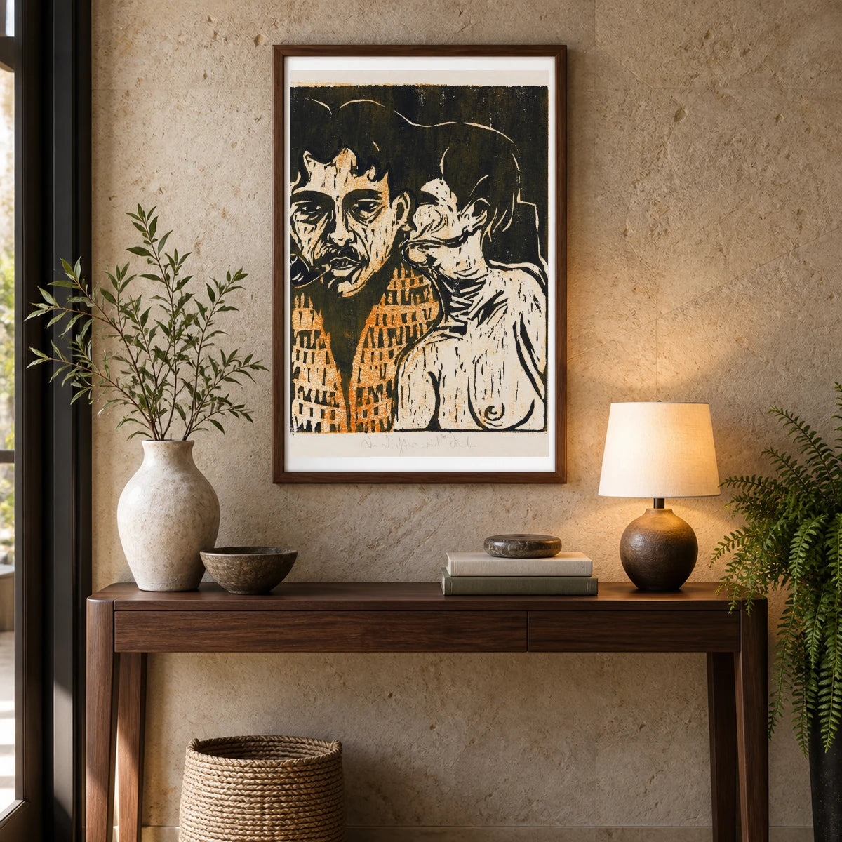 Maler Und Modell – Dichter Und Weib (1907) — Ernst Ludwig Kirchner shown in a styled interior
