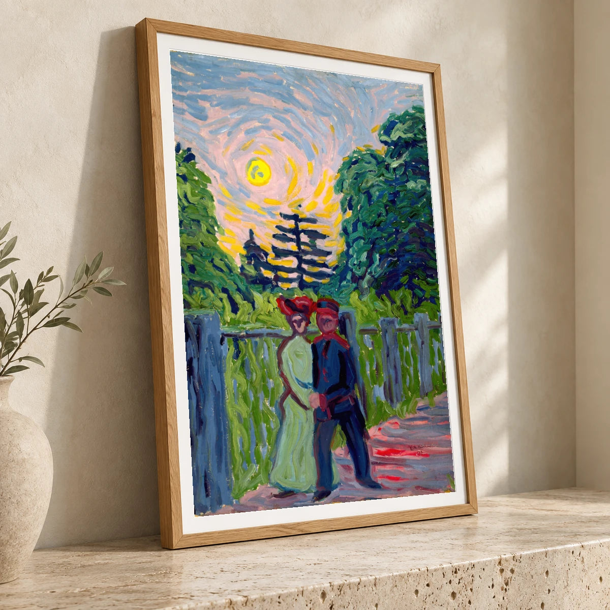 Moonrise Soldier And Maiden (1905) — Ernst Ludwig Kirchner ernst ludwig kirchner print by SaamCrafts