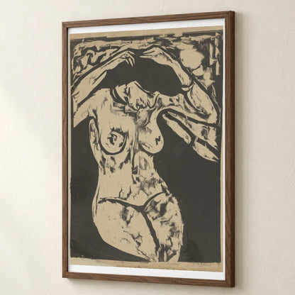 Seated Nude Fixing Her Hair (1908) — Ernst Ludwig Kirchner ernst ludwig kirchner print by SaamCrafts
