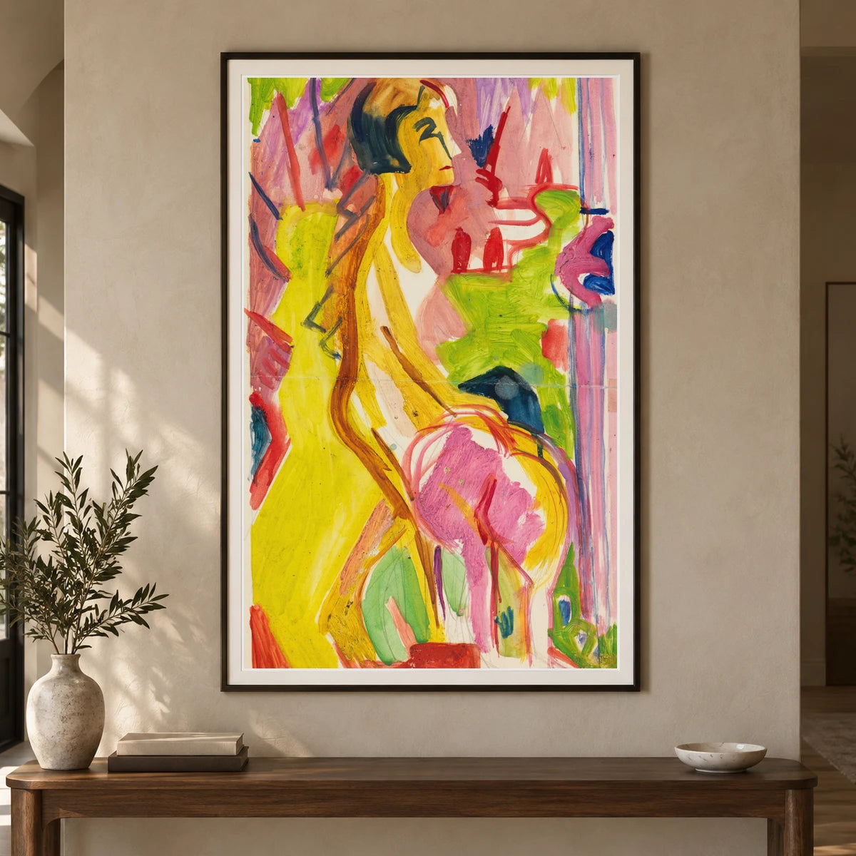 Zwei Weibliche Akte (1926 1928) — Ernst Ludwig Kirchner shown in a styled interior