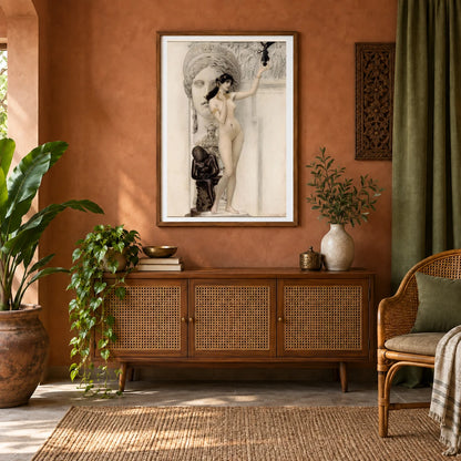 Allegory Of Sculpture — Gustav Klimt shown in a styled interior