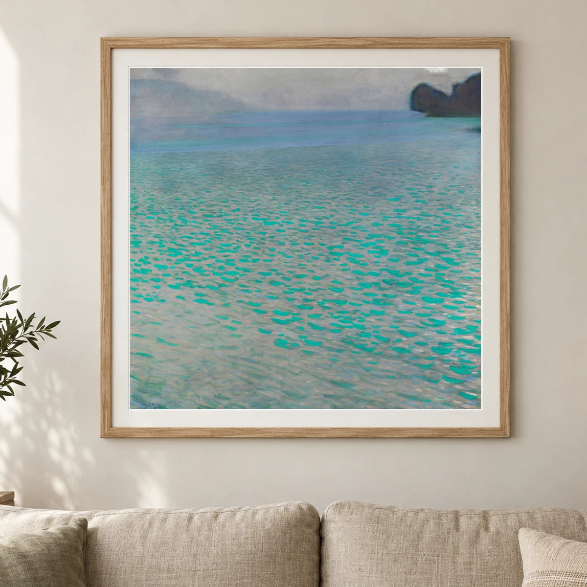 Attersee (1900) — Gustav Klimt shown in a styled interior