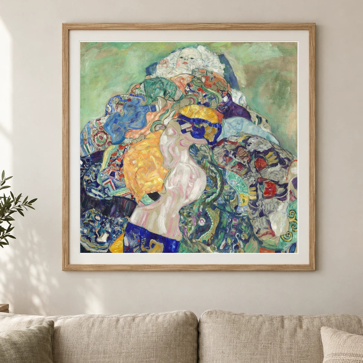 Baby (cradle) (1917 1918) — Gustav Klimt shown in a styled interior