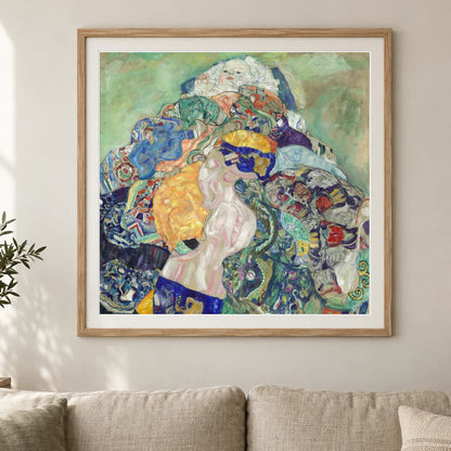 Baby (cradle) (1917 1918) — Gustav Klimt shown in a styled interior