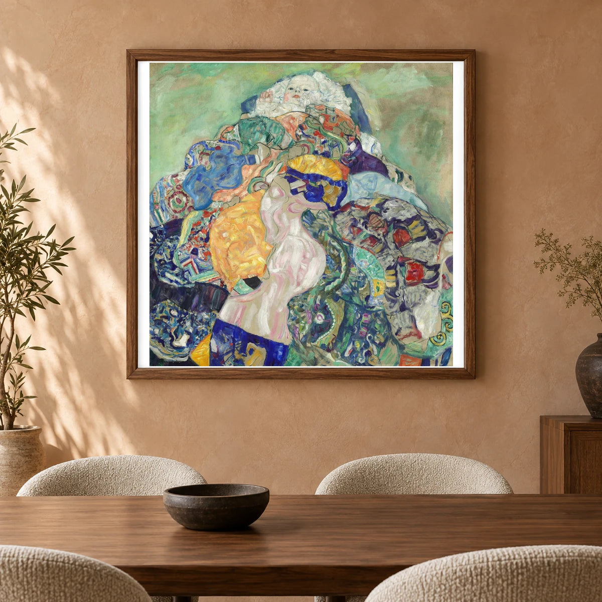 Baby (cradle) (1917 1918) — Gustav Klimt shown in a styled interior