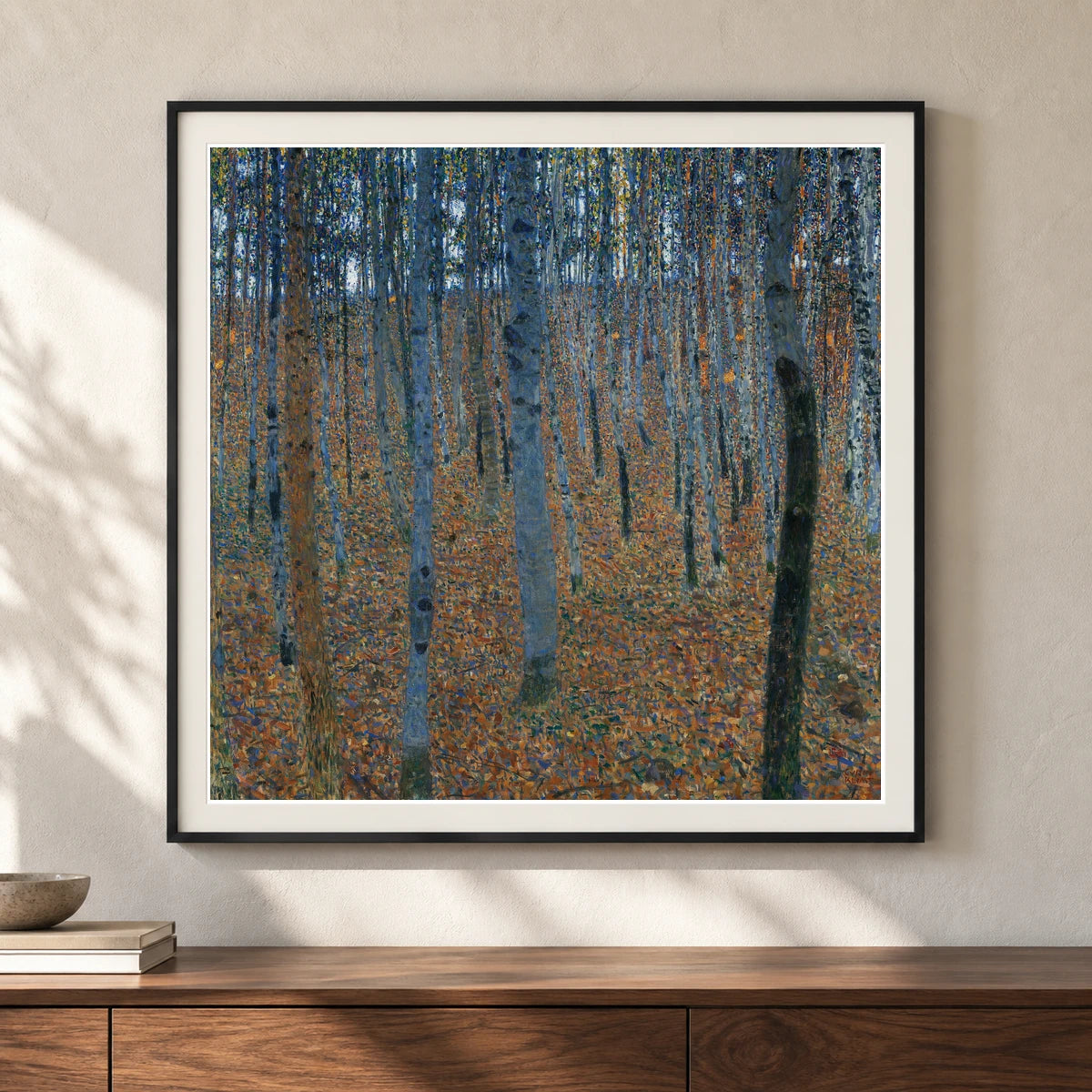 Beech Grove I — Gustav Klimt shown in a styled interior