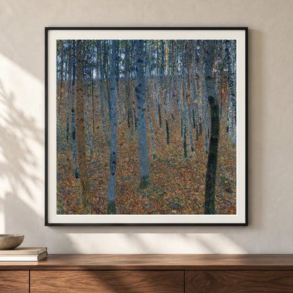 Beech Grove I — Gustav Klimt shown in a styled interior