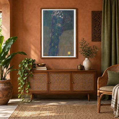 Bildnis Emilie Flöge (1902) — Gustav Klimt shown in a styled interior