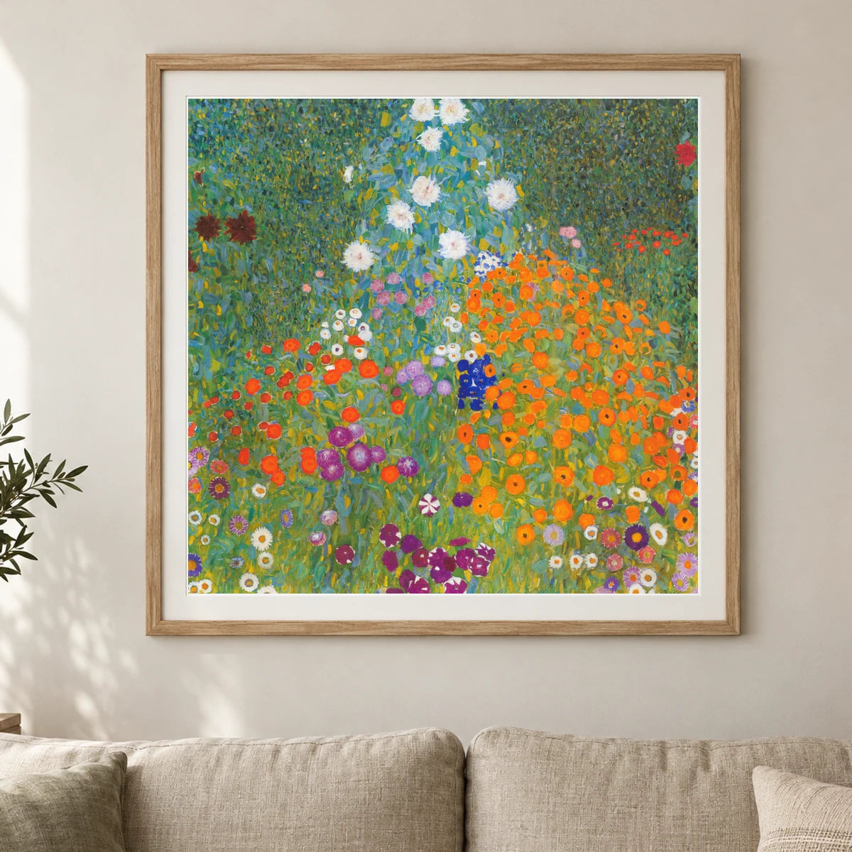 Cottage Garden (1905 1907) — Gustav Klimt shown in a styled interior