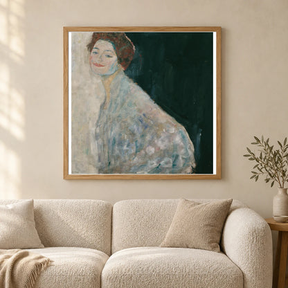 Dame In Weiß (1917 1918) — Gustav Klimt shown in a styled interior