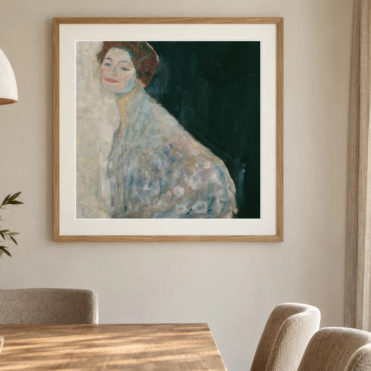 Dame In Weiß (1917 1918) — Gustav Klimt shown in a styled interior