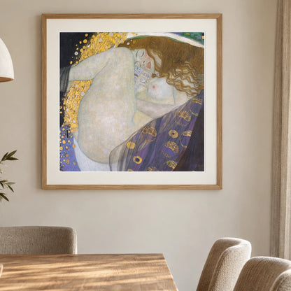 Danae (1907) — Gustav Klimt shown in a styled interior