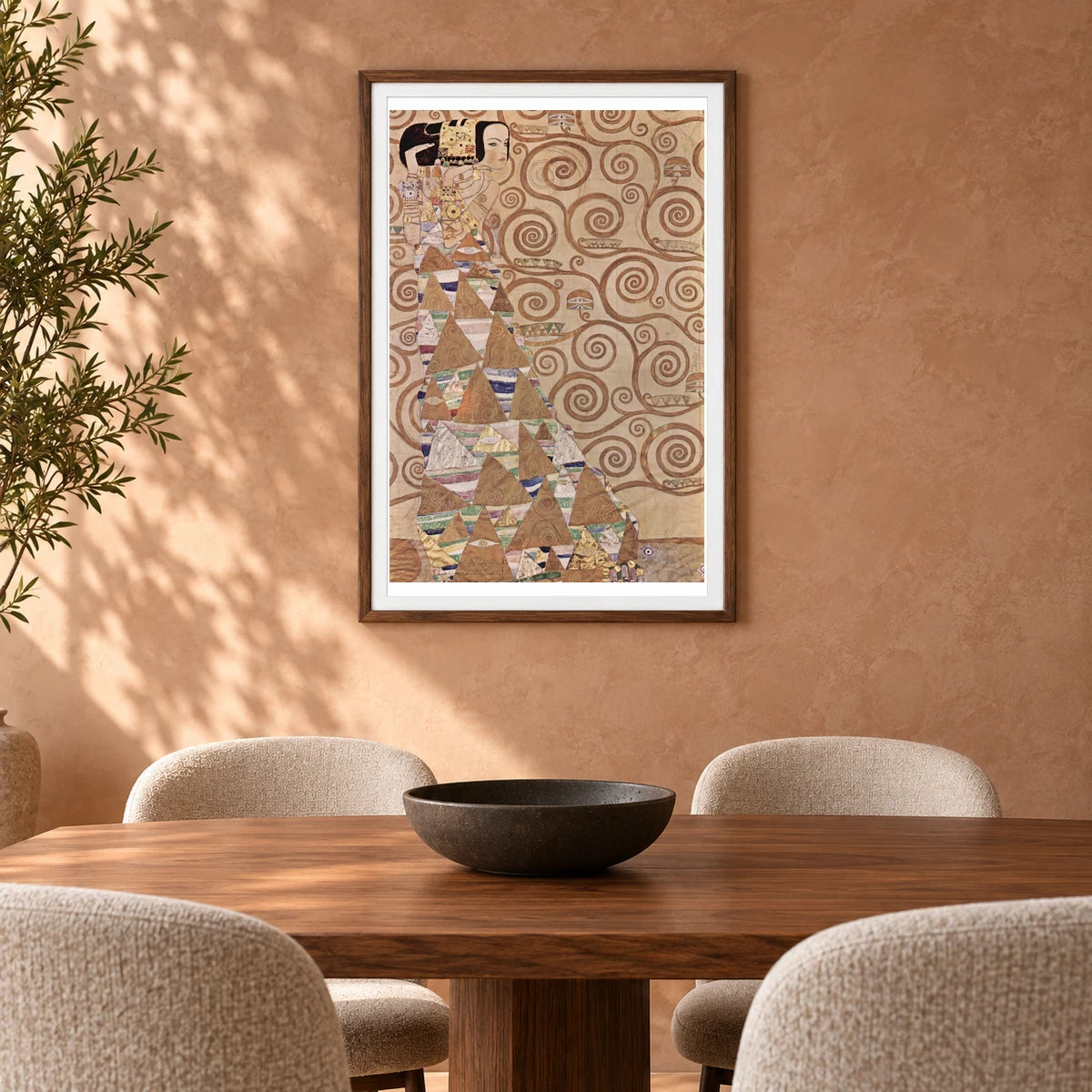 Expectation (from Tree Of Life) — Gustav Klimt shown in a styled interior