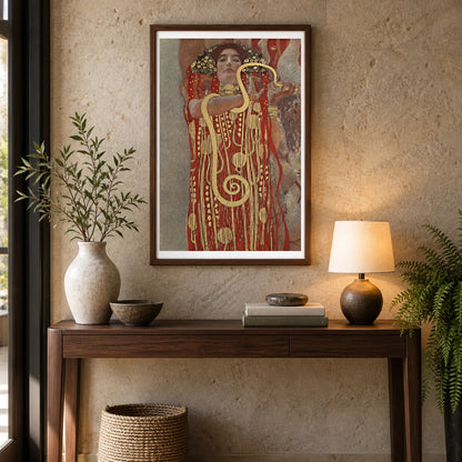 Hygieia — Gustav Klimt shown in a styled interior