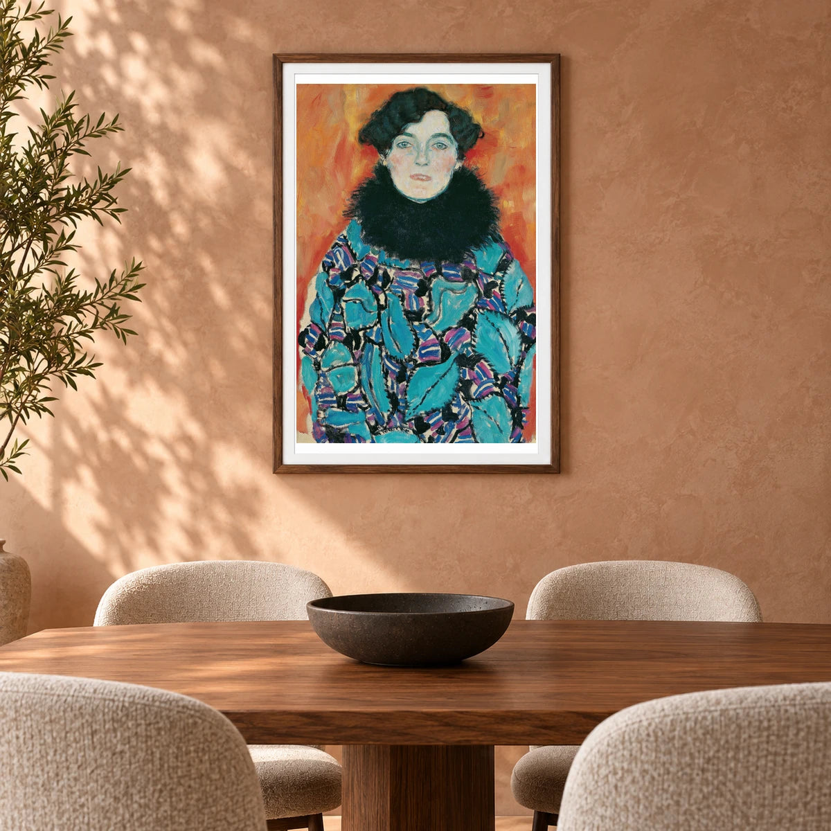 Johanna Staude (1917) — Gustav Klimt shown in a styled interior